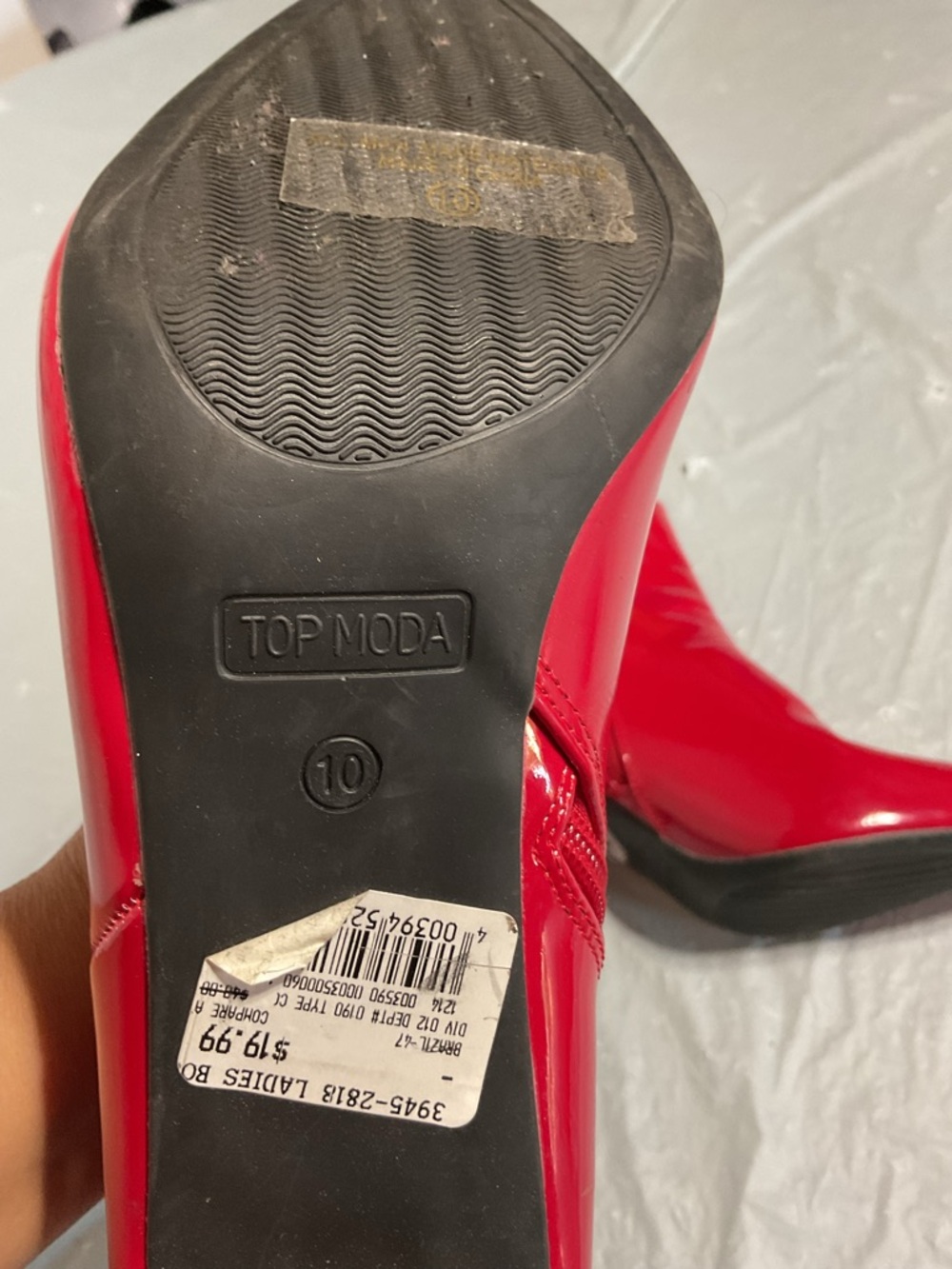 Red Patent Pointed Toe Ankle Boots - Women 1087 - Picture 6 of 8